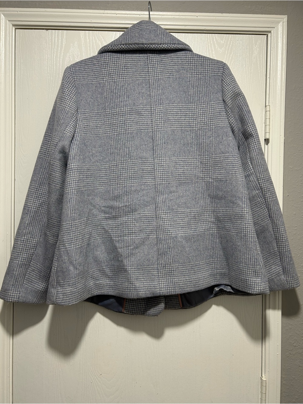 Gal Meets Glam Collection Aubrey Scalloped Houndstooth Check Blue Coat Size M - Picture 8 of 12